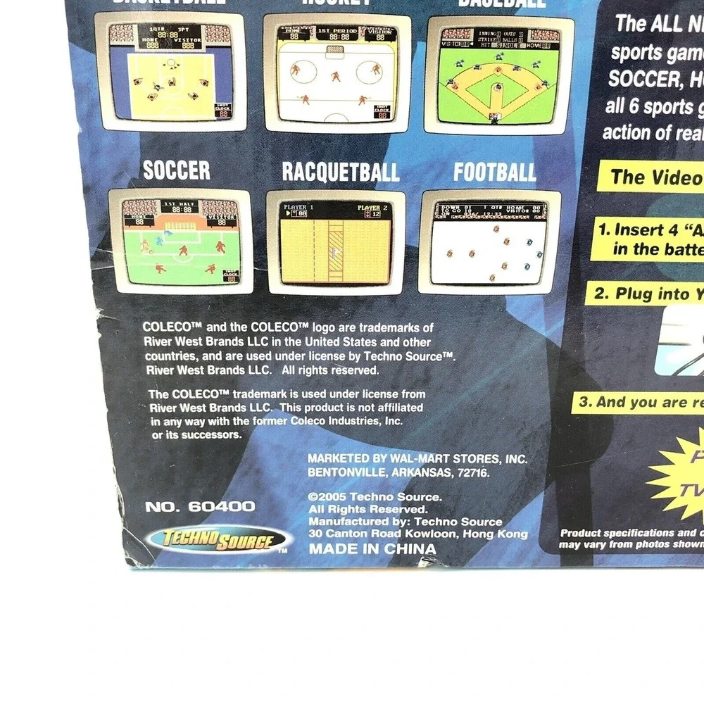 Coleco Video TV System‎ Plug And Play Sports Basketball Football 6 Games Total